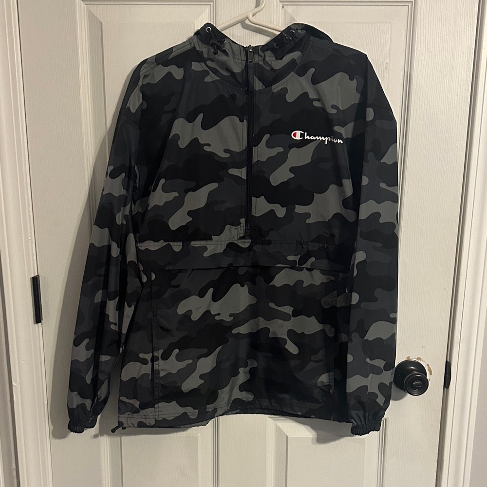 Champion Kids Pullover - Black and Gray Camo